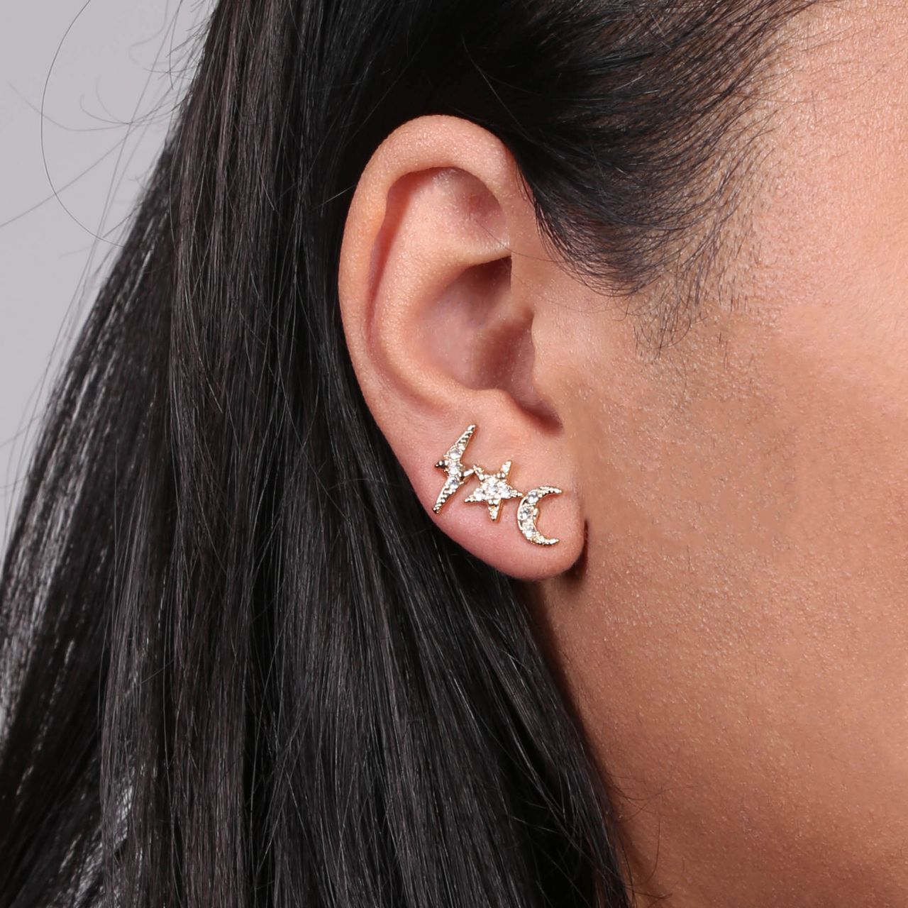 Bijoux goudkleurige oorbellen set voor dames