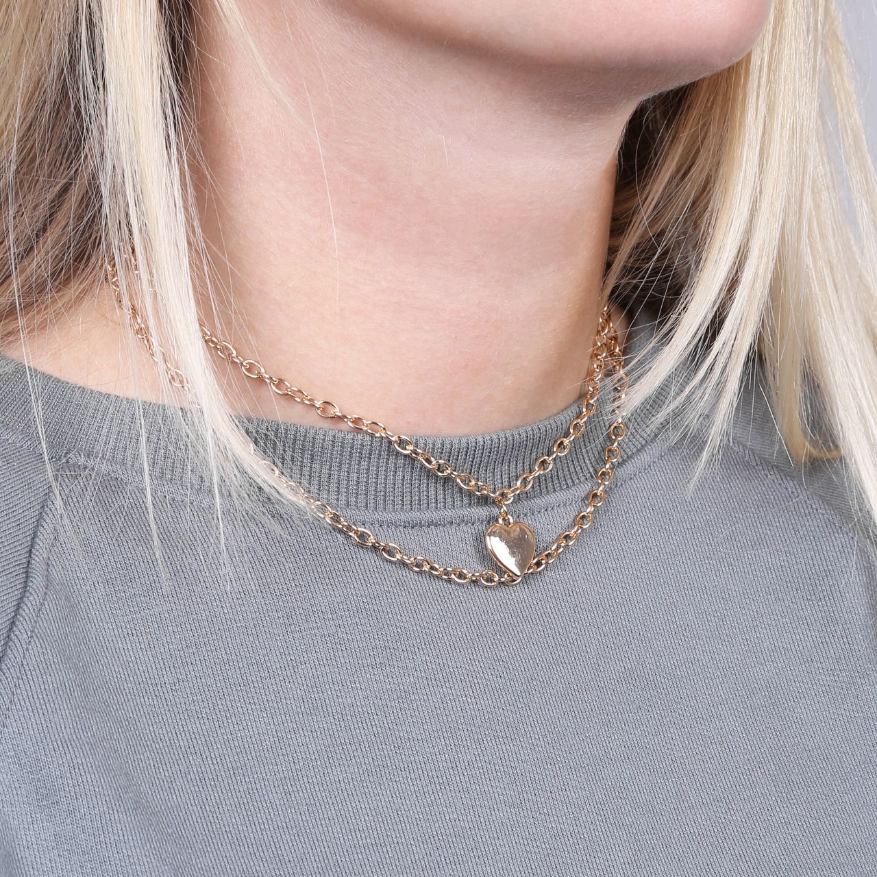 Goudkleurige bijoux kettingen met hanger hart