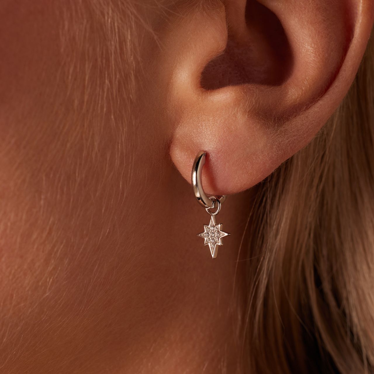 Schmuckset, 925 Silber, Mond/Stern mit Zirkonia