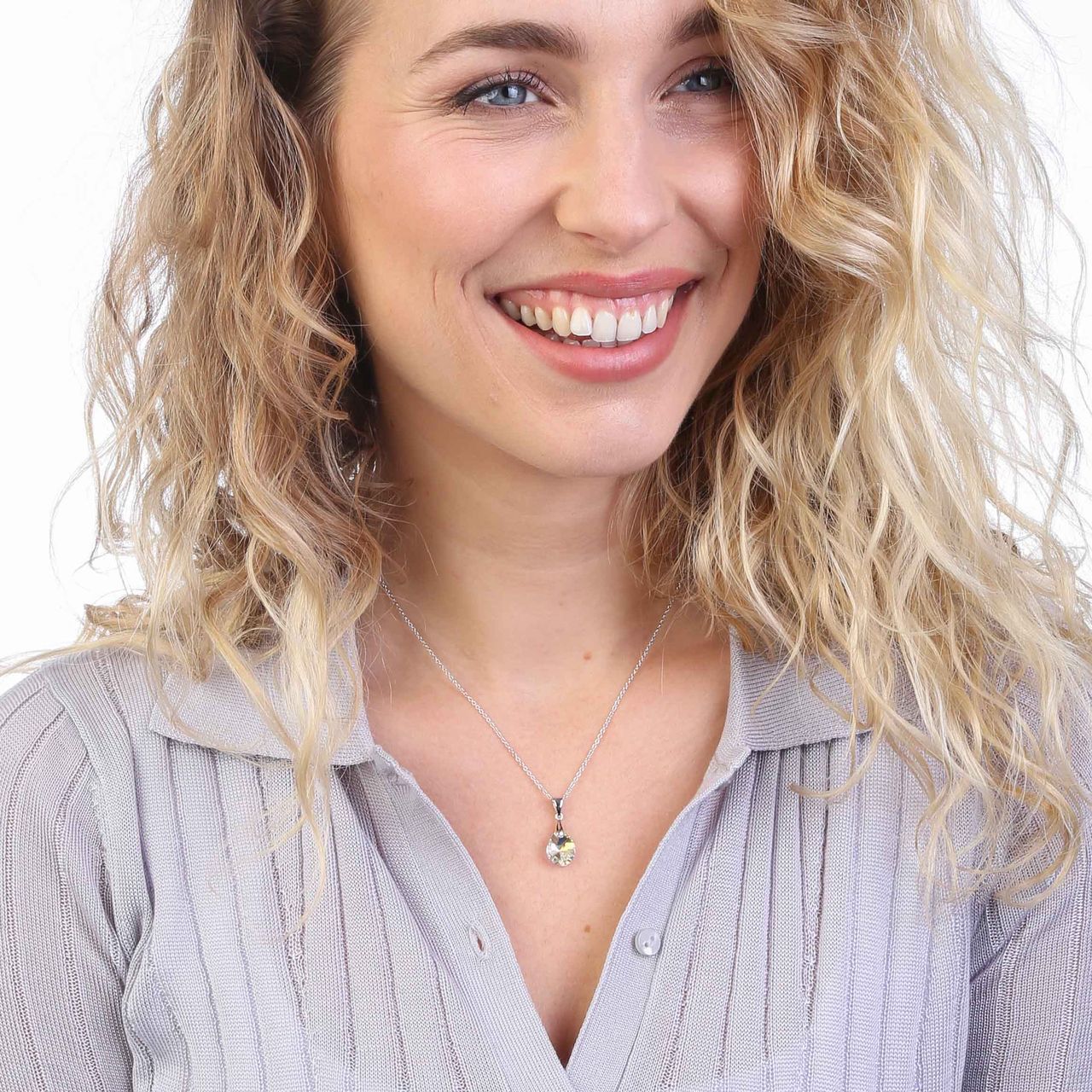 Zilveren set kristal AB