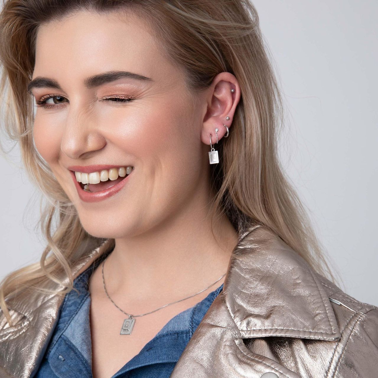 Zilveren ketting&hangers Romeinse krans
