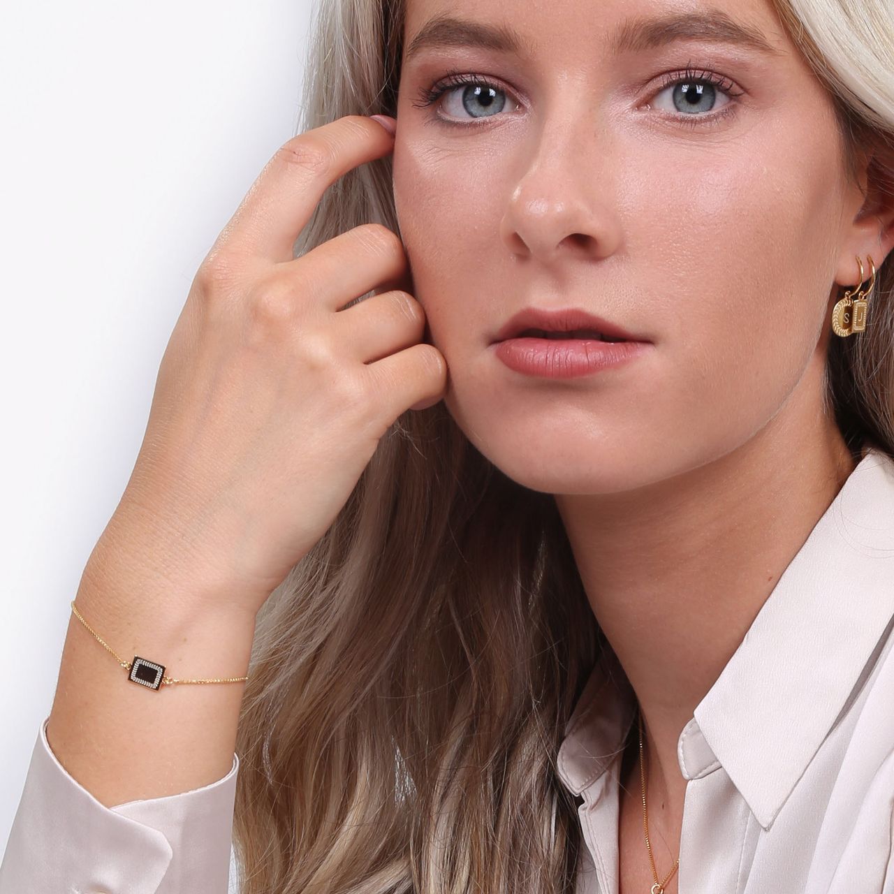 Zilveren armband goldplated Romeinse krans