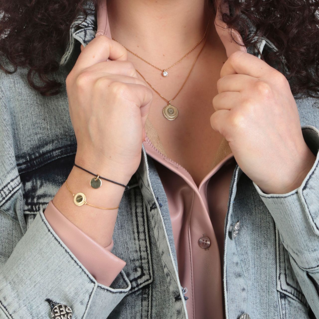 Zilveren ketting&hangers goldplated Romeinse krans