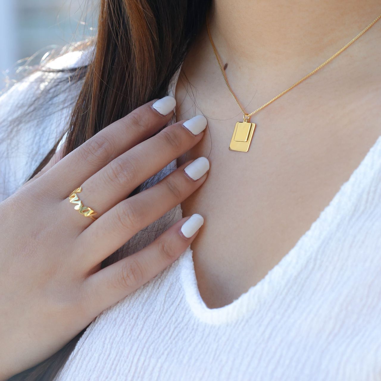 Zilveren goldplated naamketting met hanger voor dames