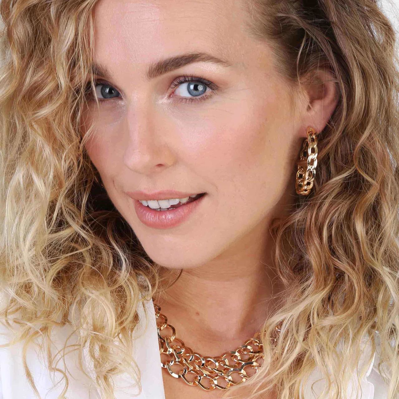 Goudkleurige bijoux ketting met gourmet schakel