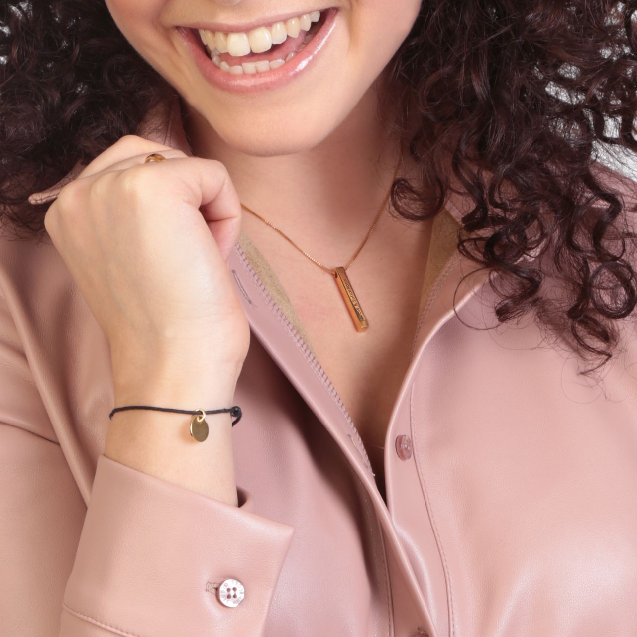 Zilveren goldplated naamketting met hanger voor dames
