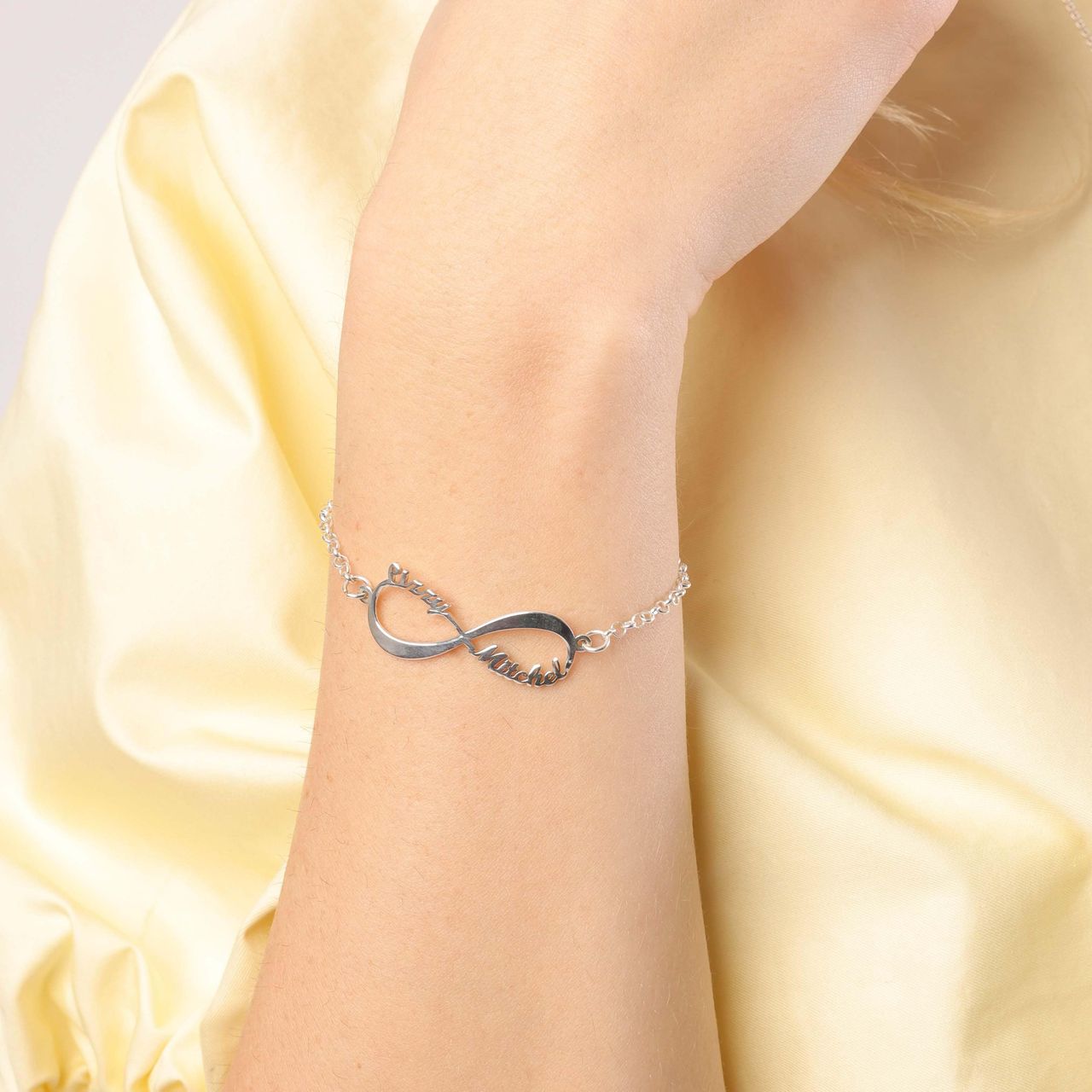 Namensarmband, 925 Silber, Infinity