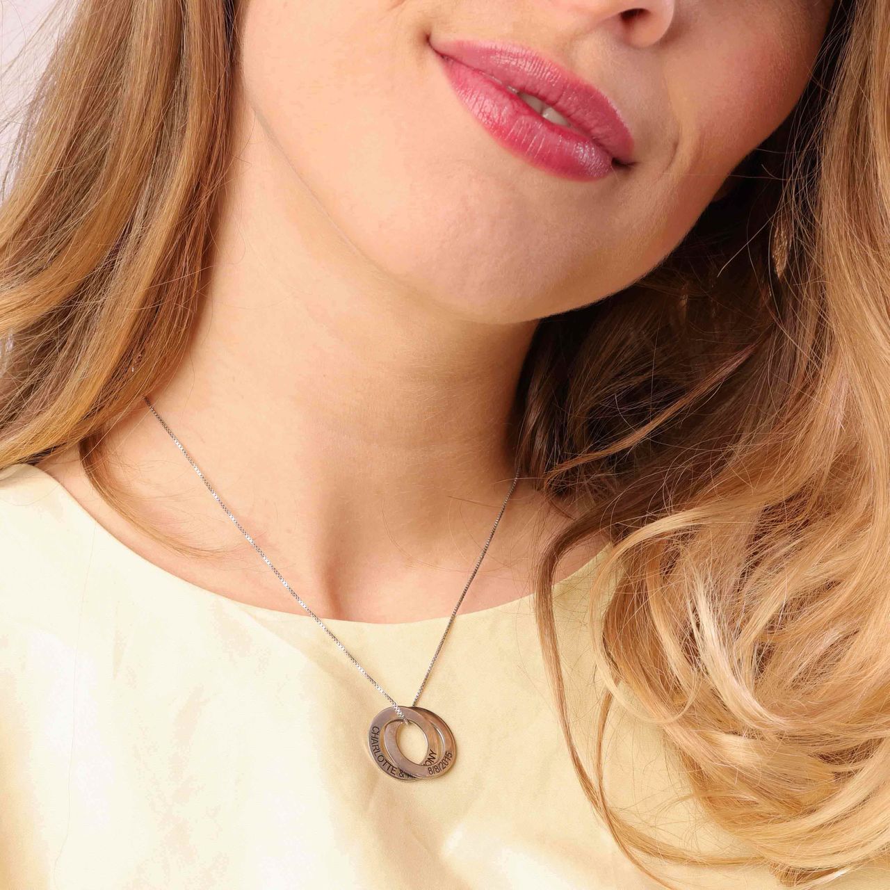 Kette, 925 Silber, 2 Ringe, Gravur