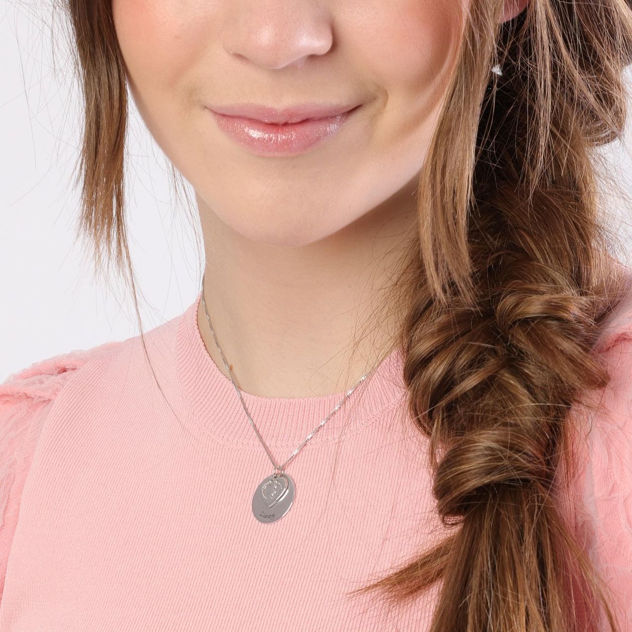 Kette, 925 Silber, Babyfüßchen, Gravur