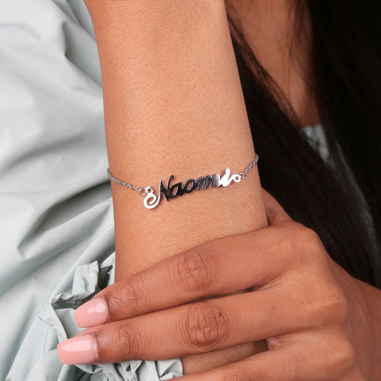 Stainless steel naamarmband Julia