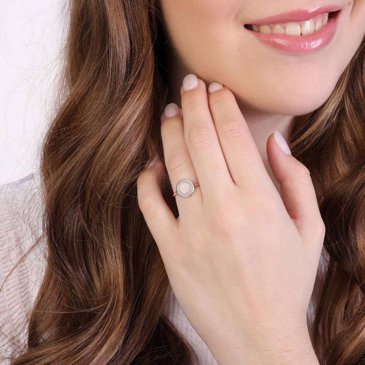 Ring aus 925 Silber, Edelstein Mondstein