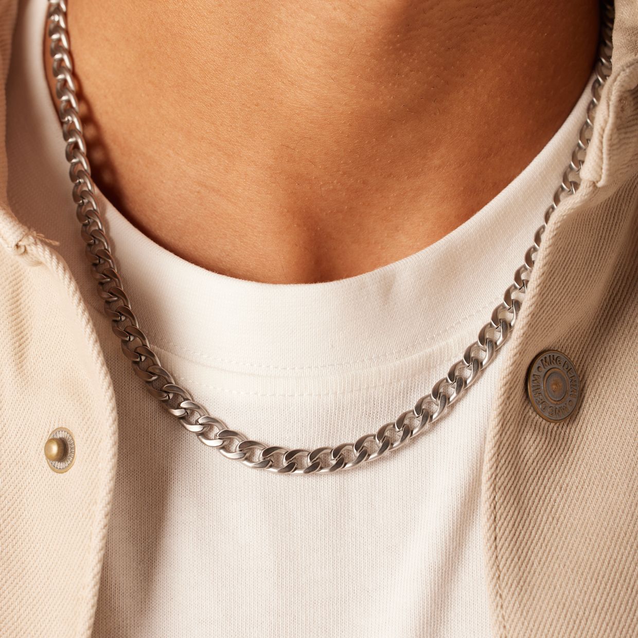 Stainless steel herenketting schakel