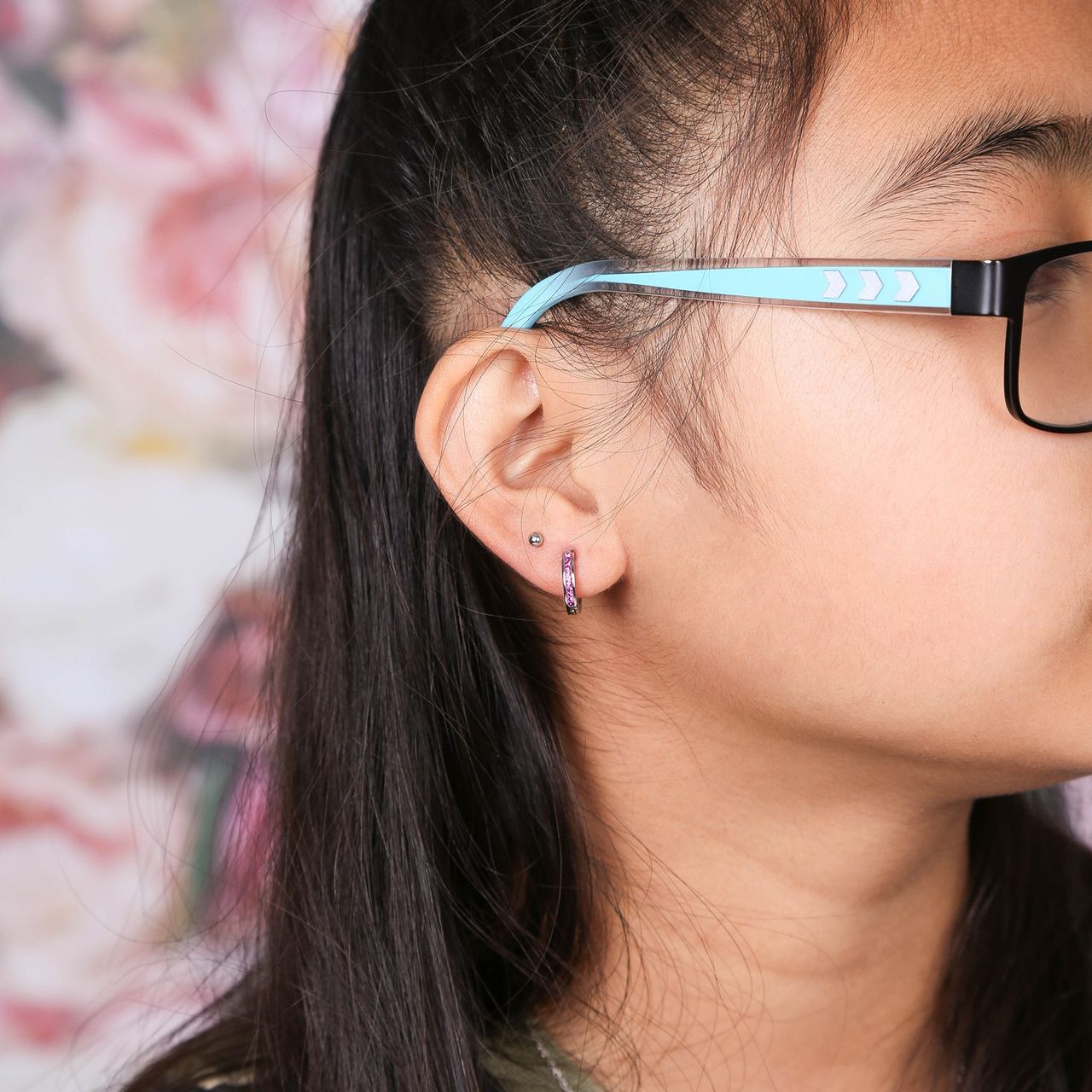 Little Miss Fabulous stainless steel kinderoorbellen fuchsia kristal