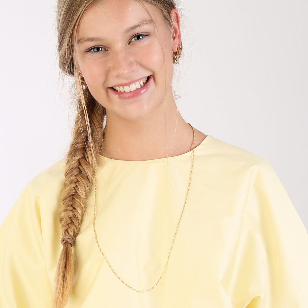 Stalen goldplated basisketting 80cm voor dames