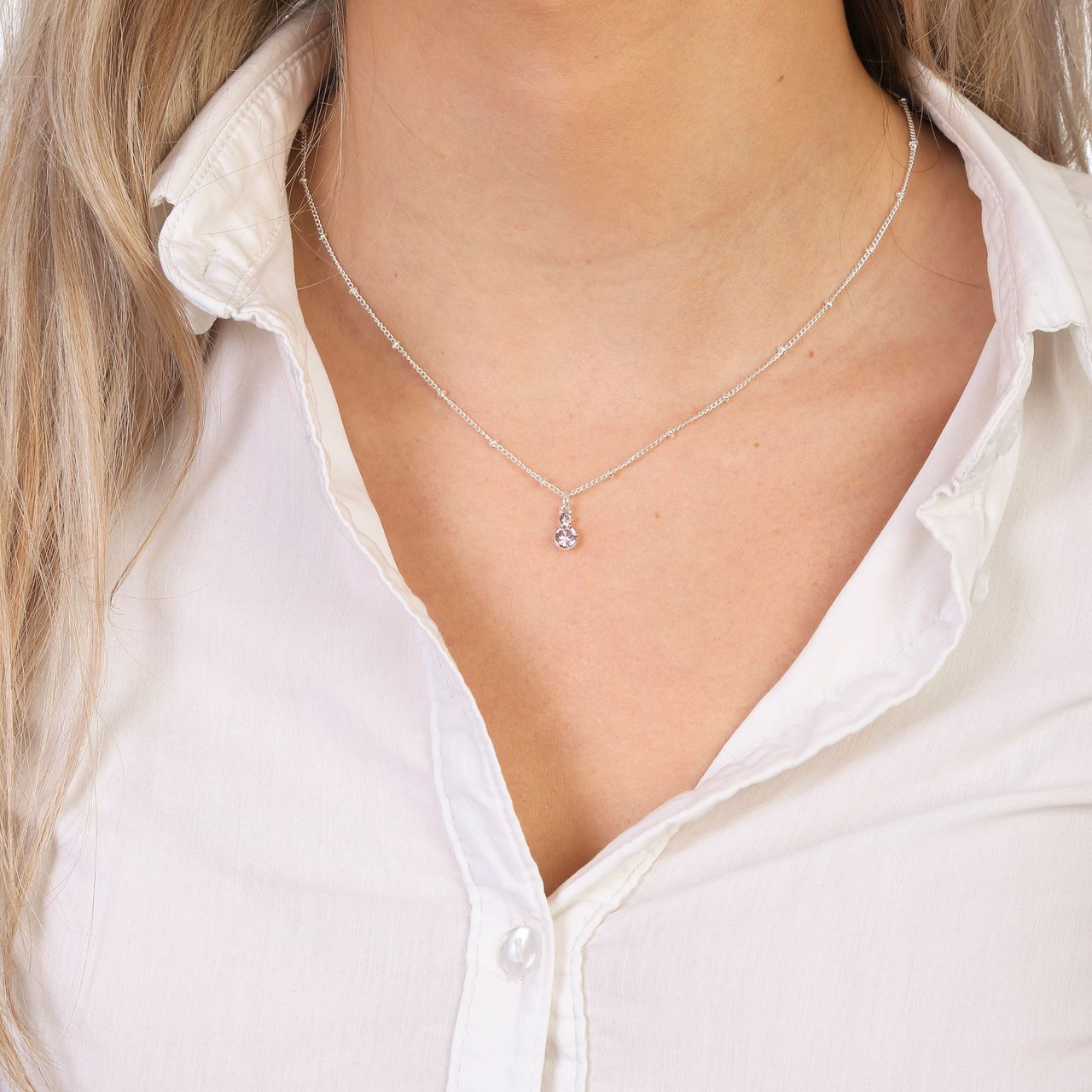 Bijoux zilverkleurige ketting met hanger voor dames