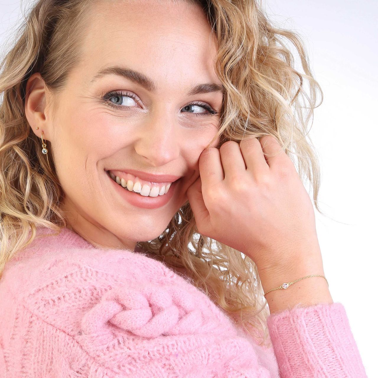 Zilveren goldplated fantasiearmband met geboortesteen voor dames