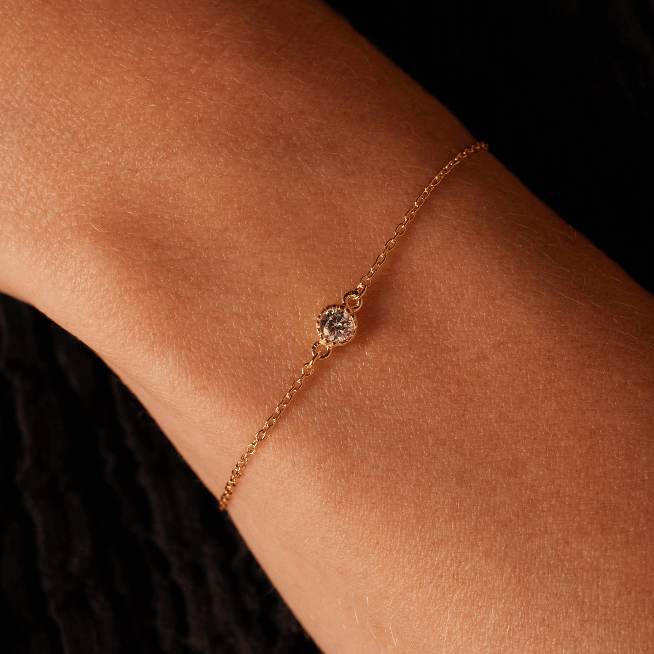 Armband, 925 Silber, vergoldet, Geburtsstein