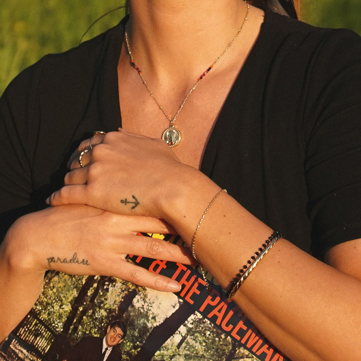 Stainless steel goldplated fantasiearmband voor dames