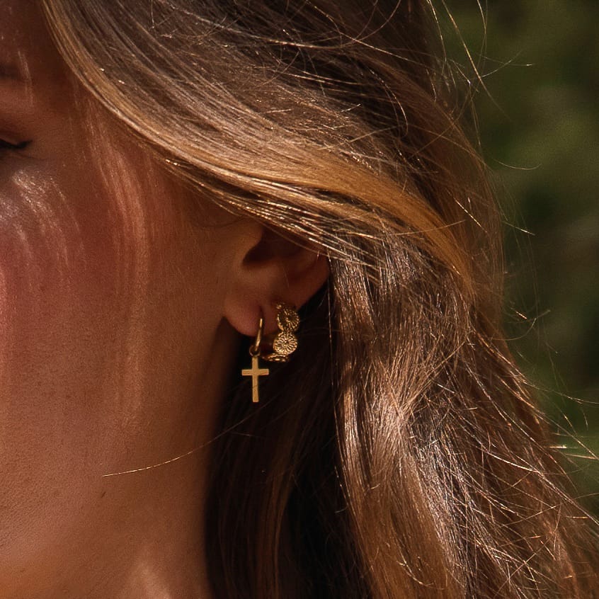 Stalen goldplated oorringen voor dames