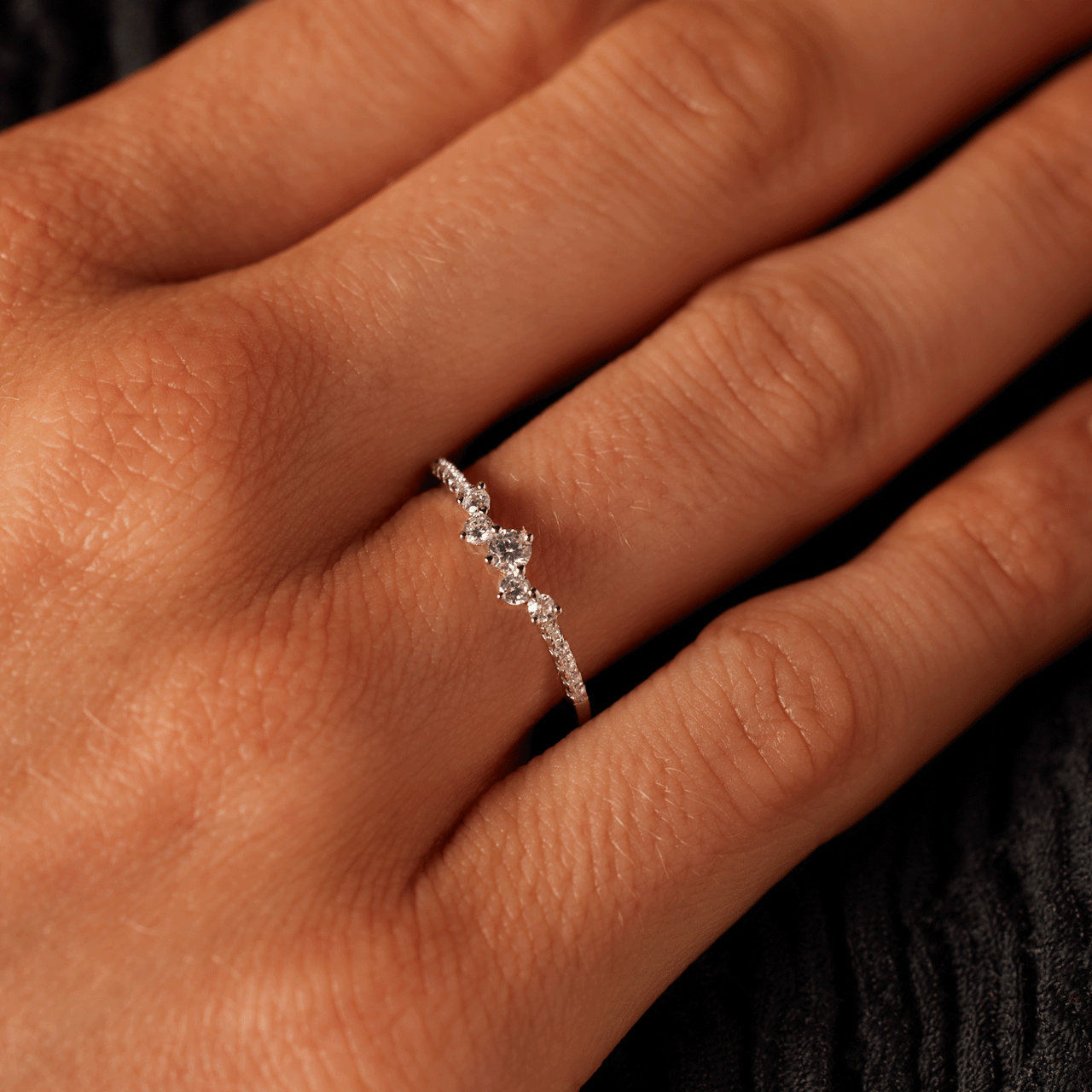 Ring, 925 Silber, mit Zirkonia