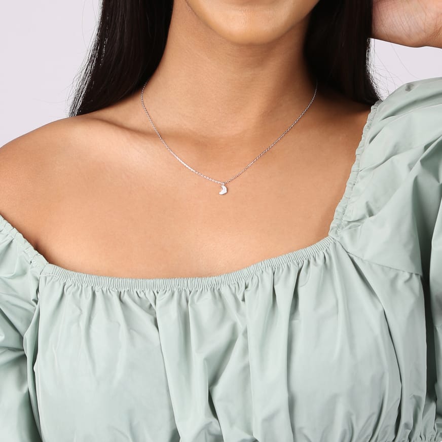 Kette, 925 Silber, Mond, mit Zirkonia