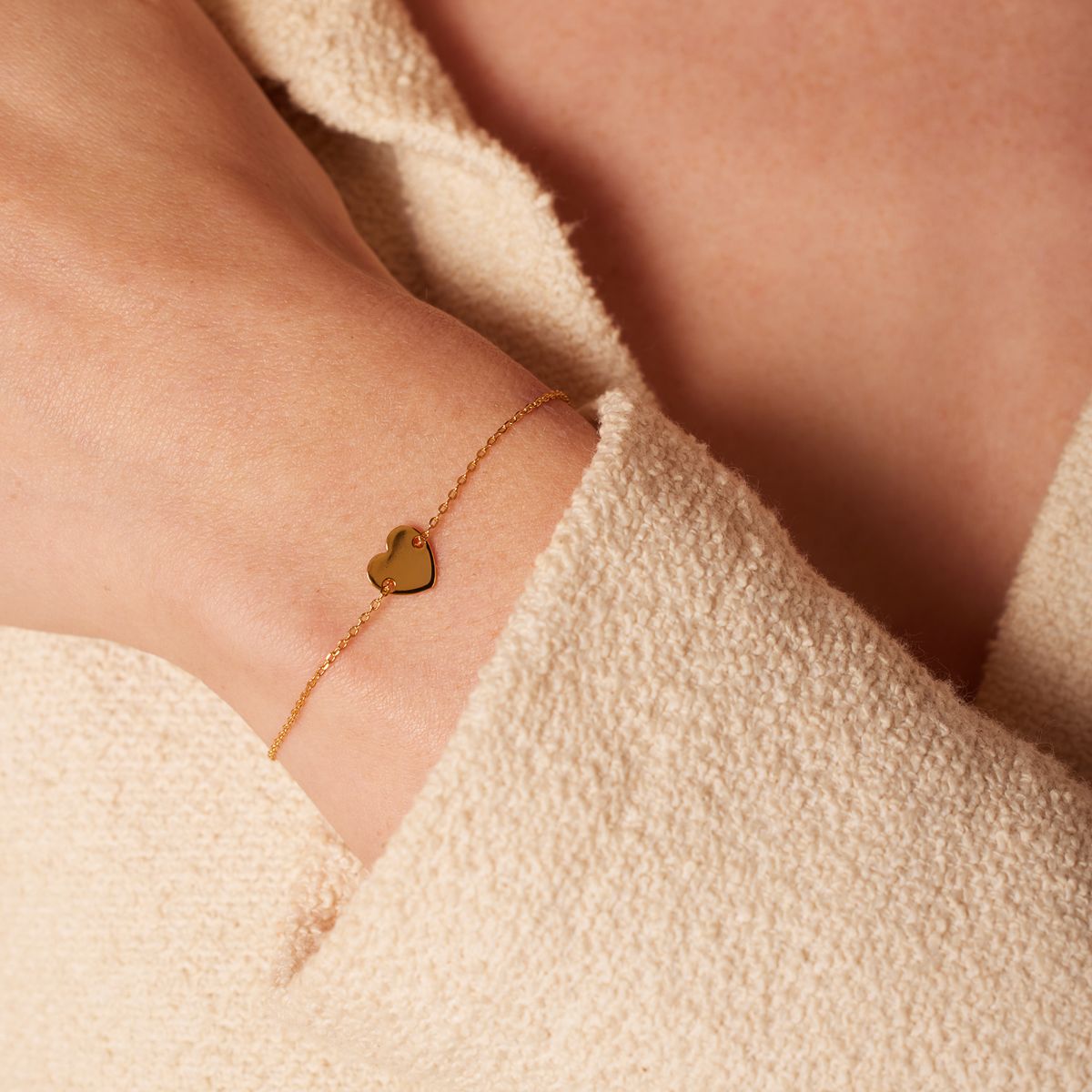 Zilveren goldplated fantasiearmband met hanger hart voor dames