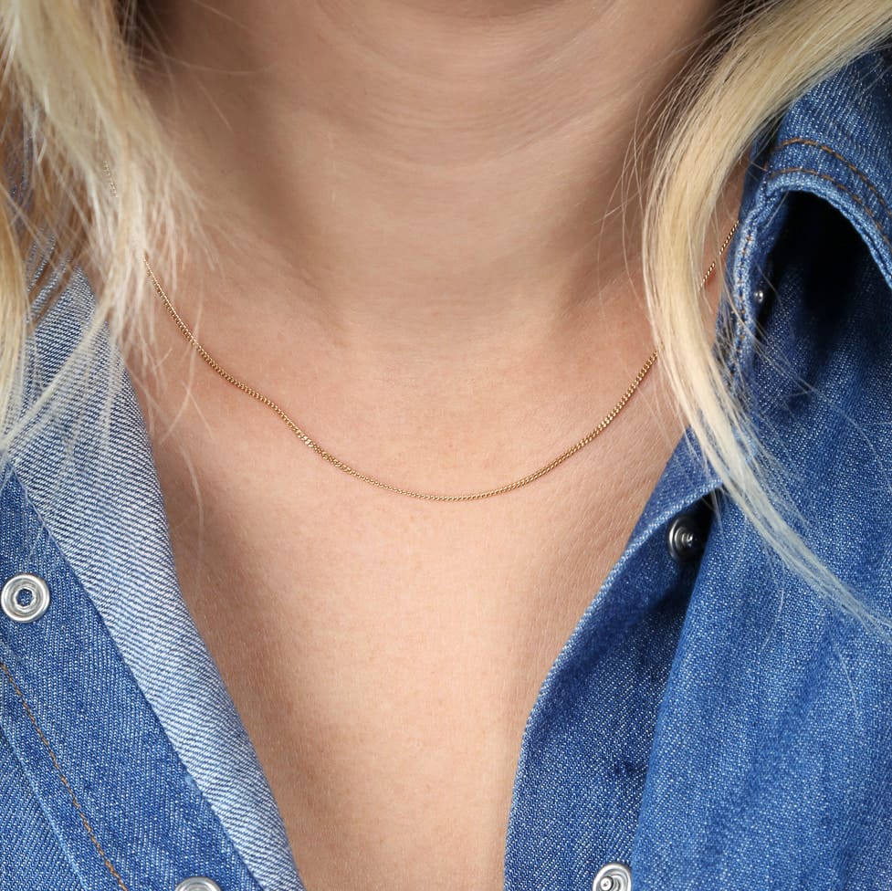 Gerecycleerd zilveren goldplated ketting gourmet