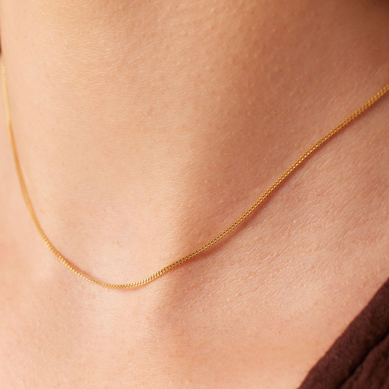Zilveren goldplated basis ketting voor dames
