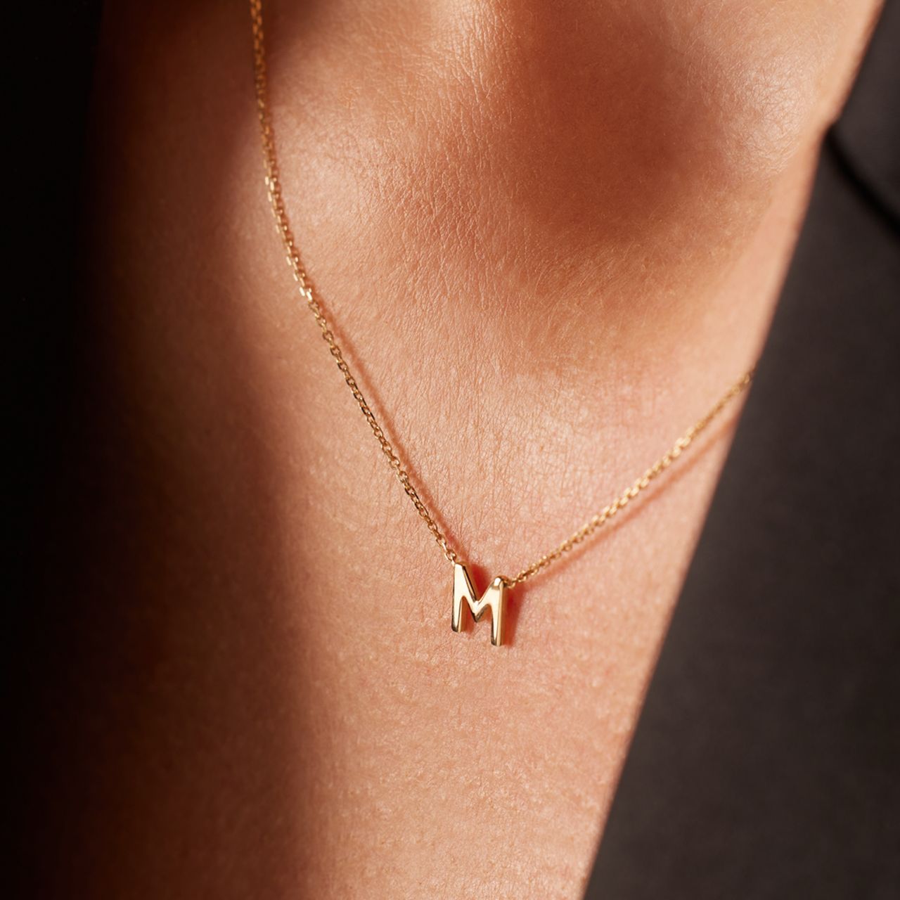 9 karaat ketting met hanger letter voor dames