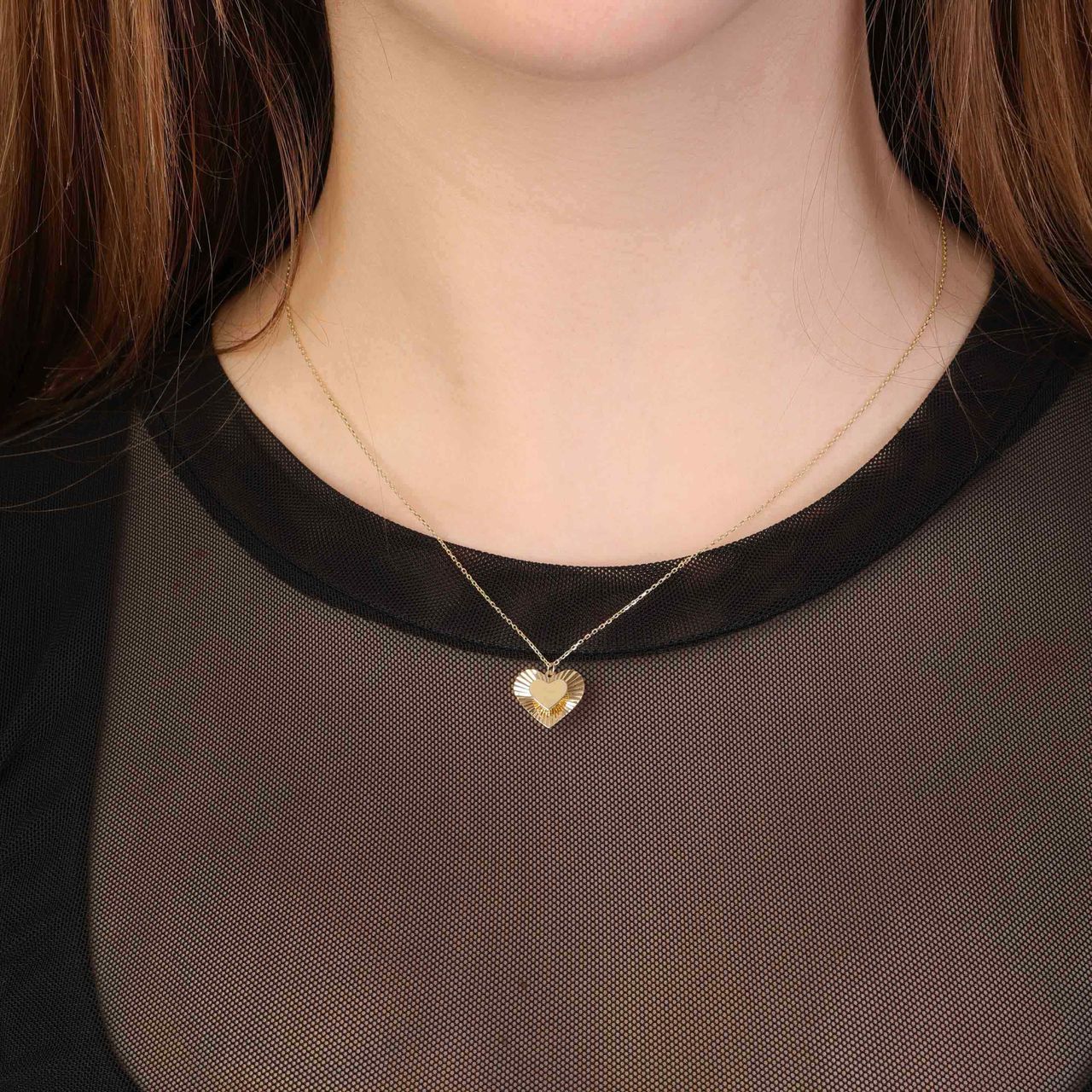 9 Karaat ketting met hanger hart