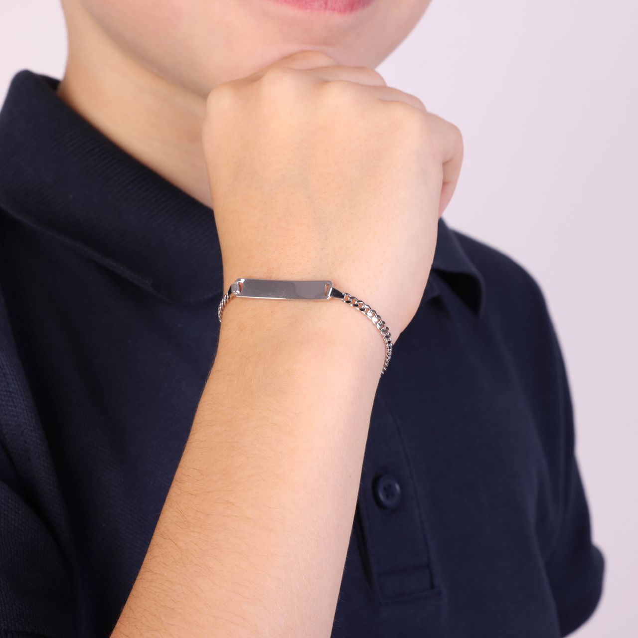 Plattenarmband, 925 Silber, Gourmetglied