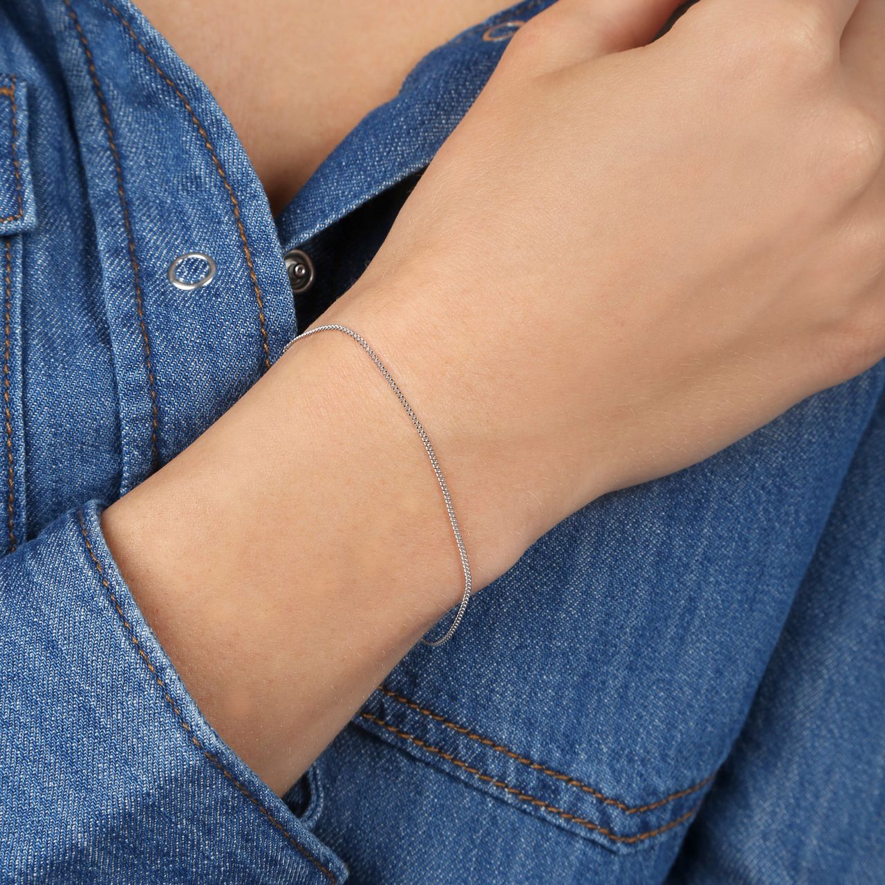 Armband, 925 Silber, Gourmetglied, Mix & Match