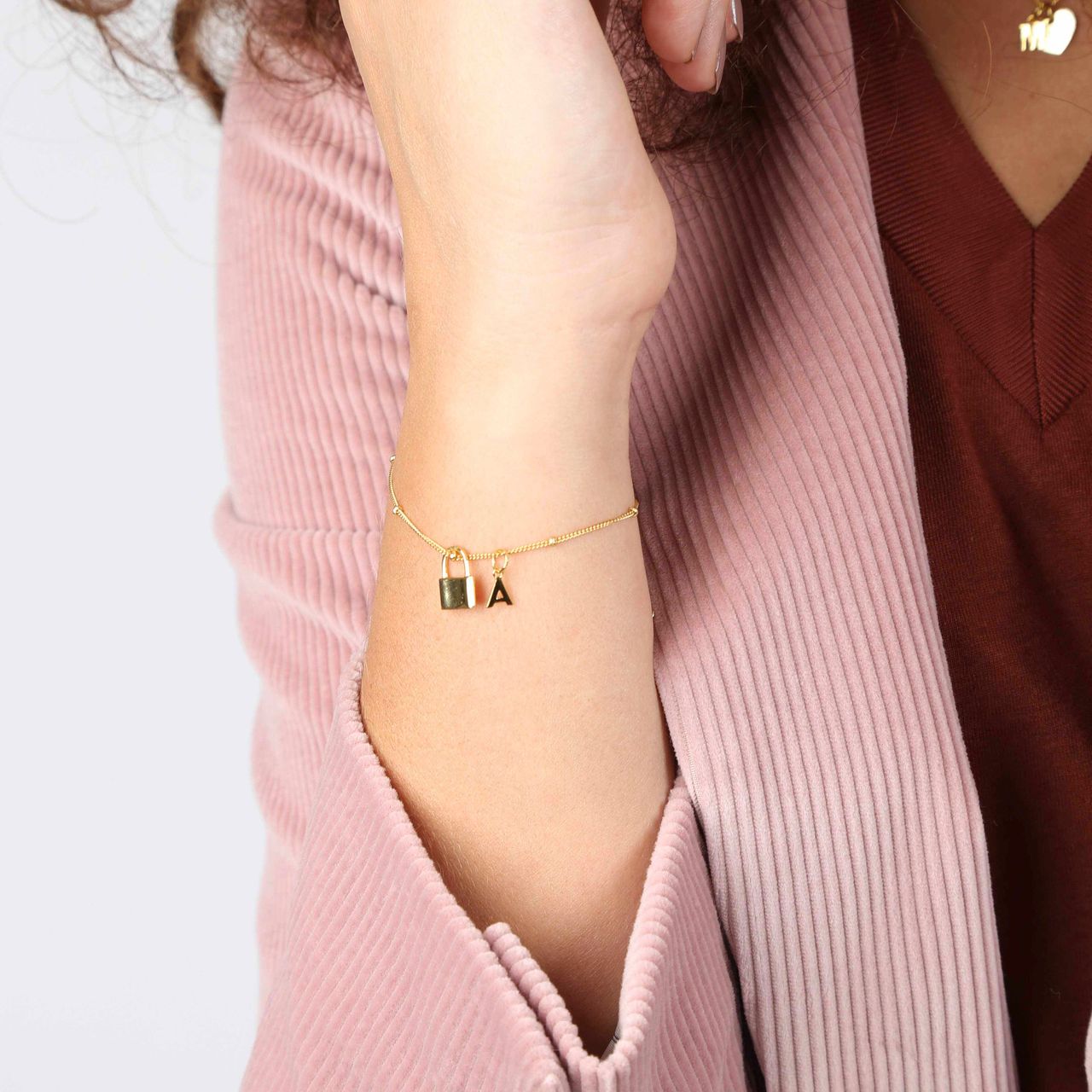 Zilveren hanger gold slotje Mix&Match ketting/armb