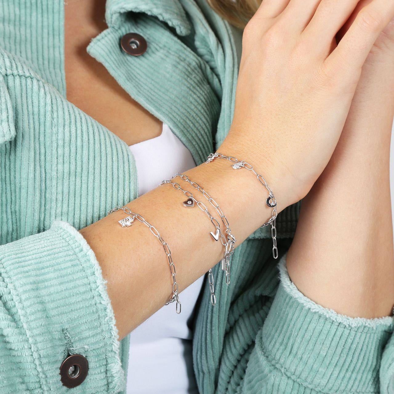 Zilveren bedelarmband space