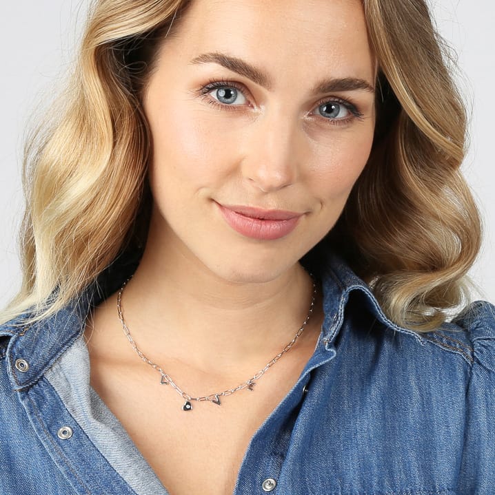 Zilveren ketting bedels love