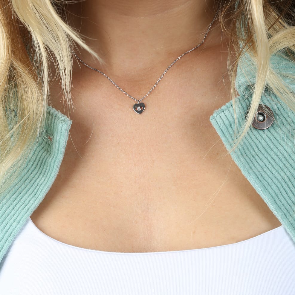 Zilveren ketting met hanger hart