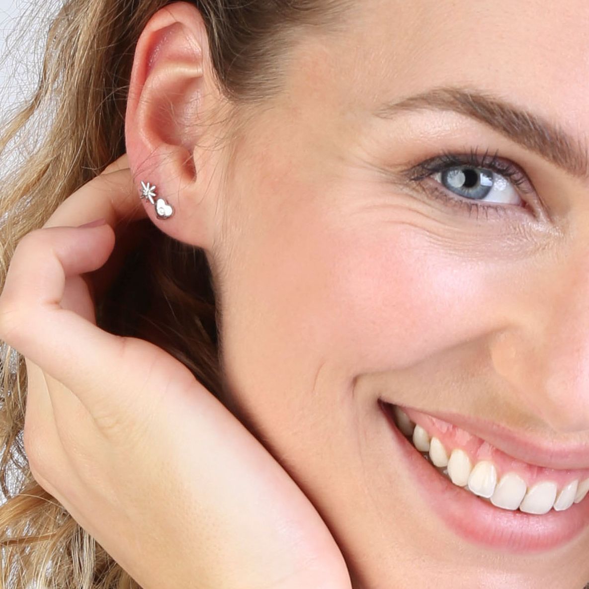 Ohrstecker, 925 Silber, Stern, Zirkonia