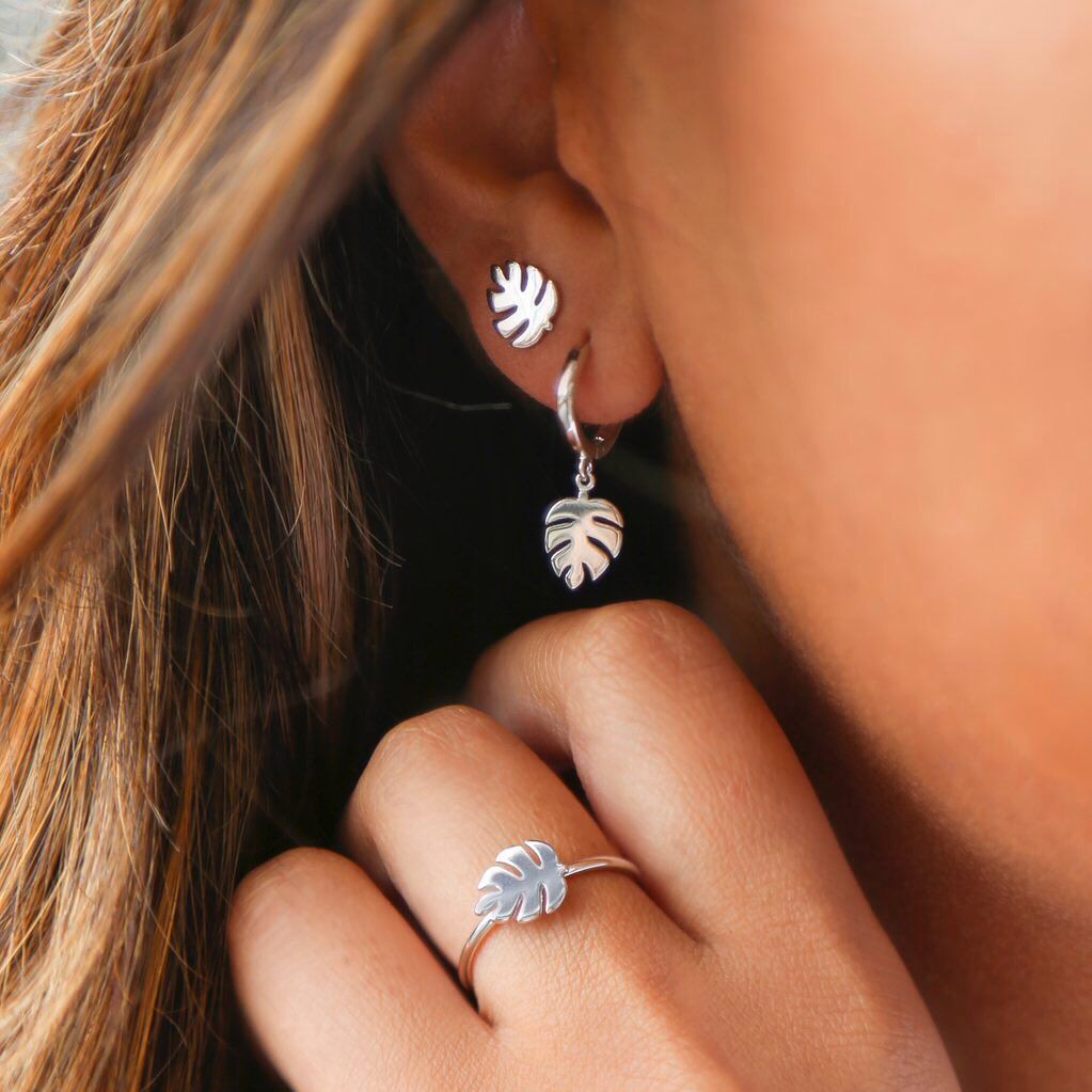 Ring, 925 Silber, Blatt
