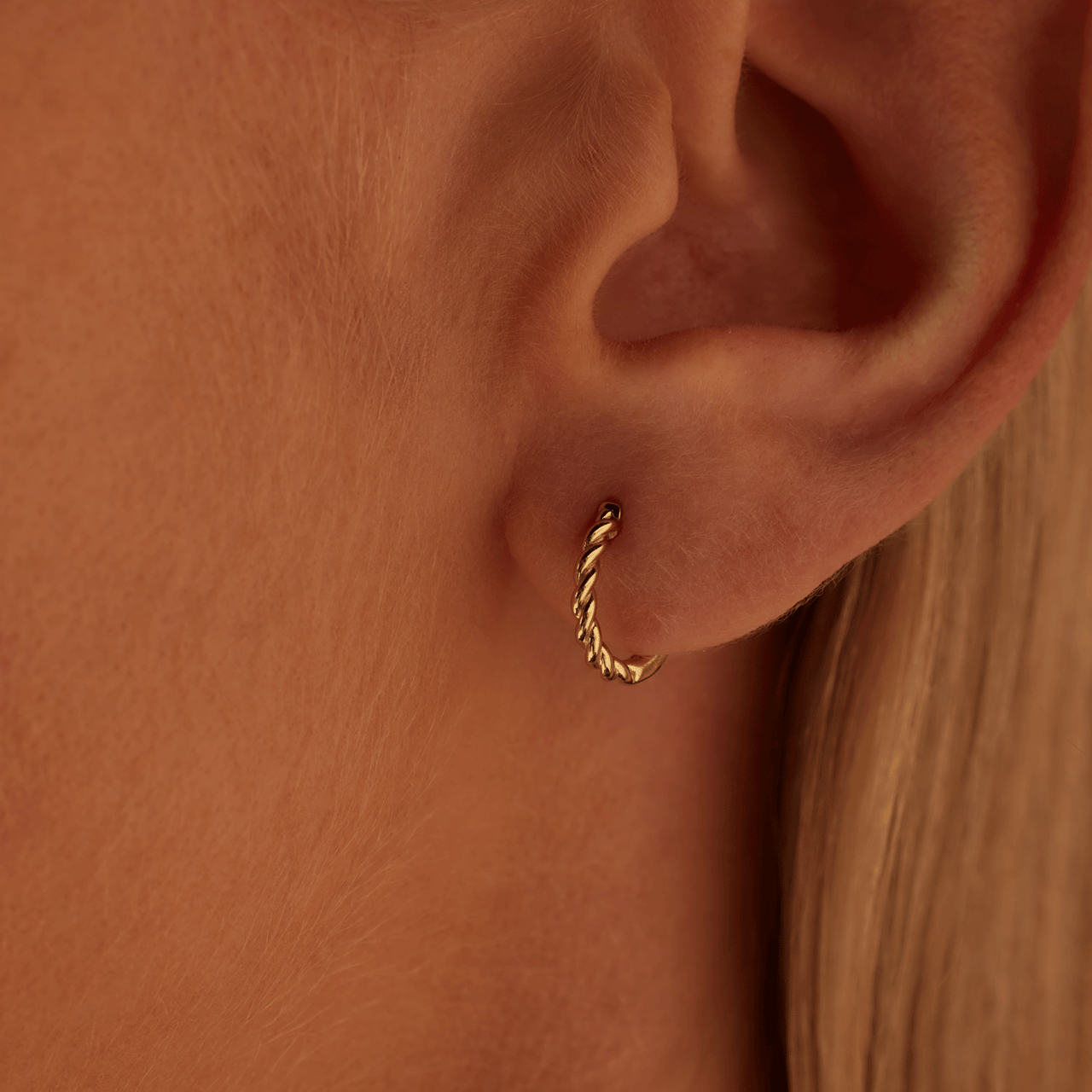 Ohrringe, 925 Silber, vergoldet, Drehoptik