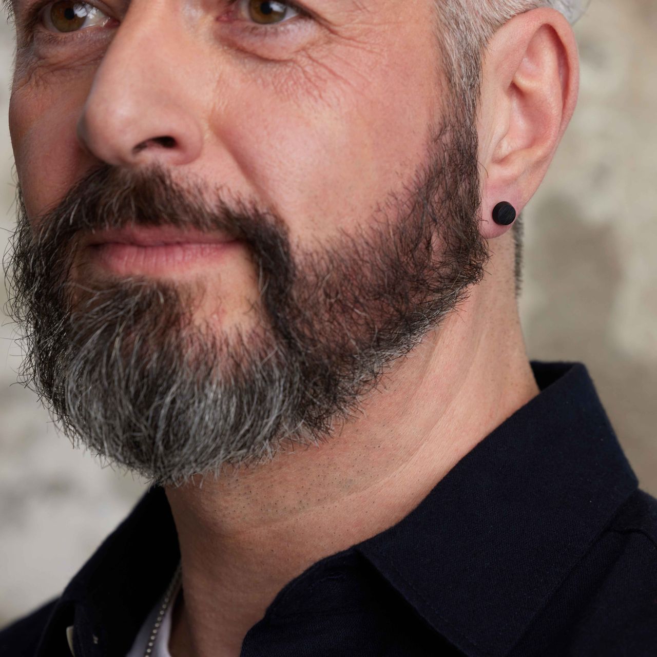 Gerecycled stainless steel ronde oorknoppen voor heren