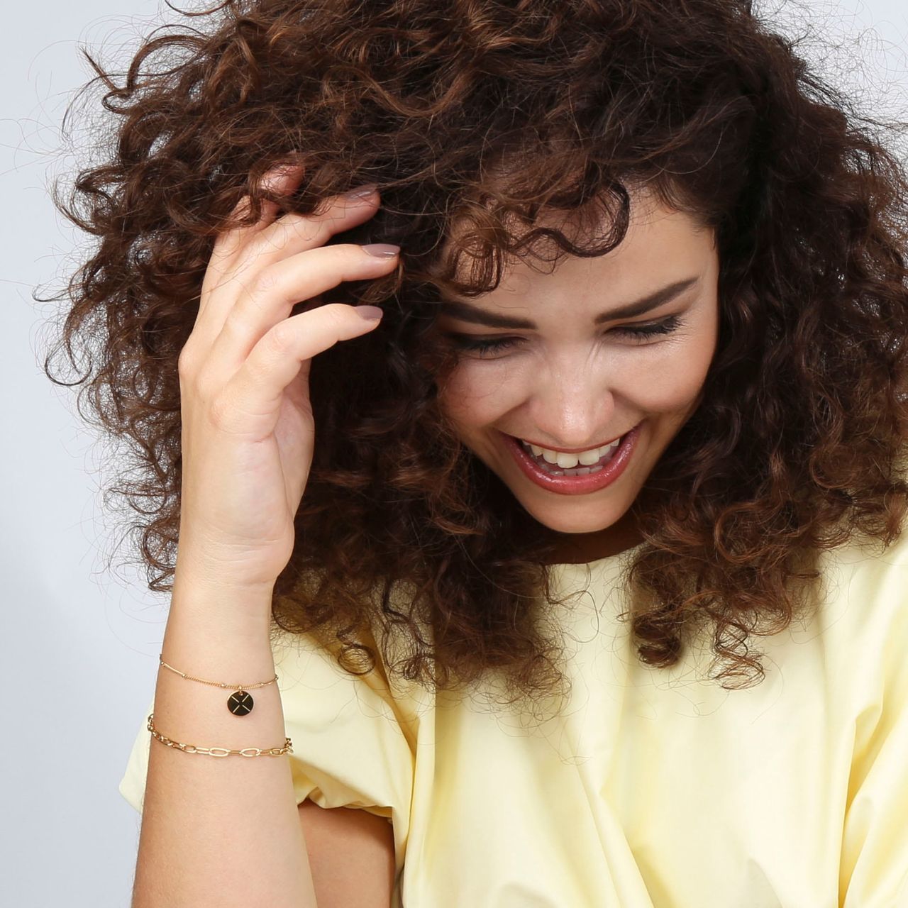 Stalen armbanden goldplated met graveer disc