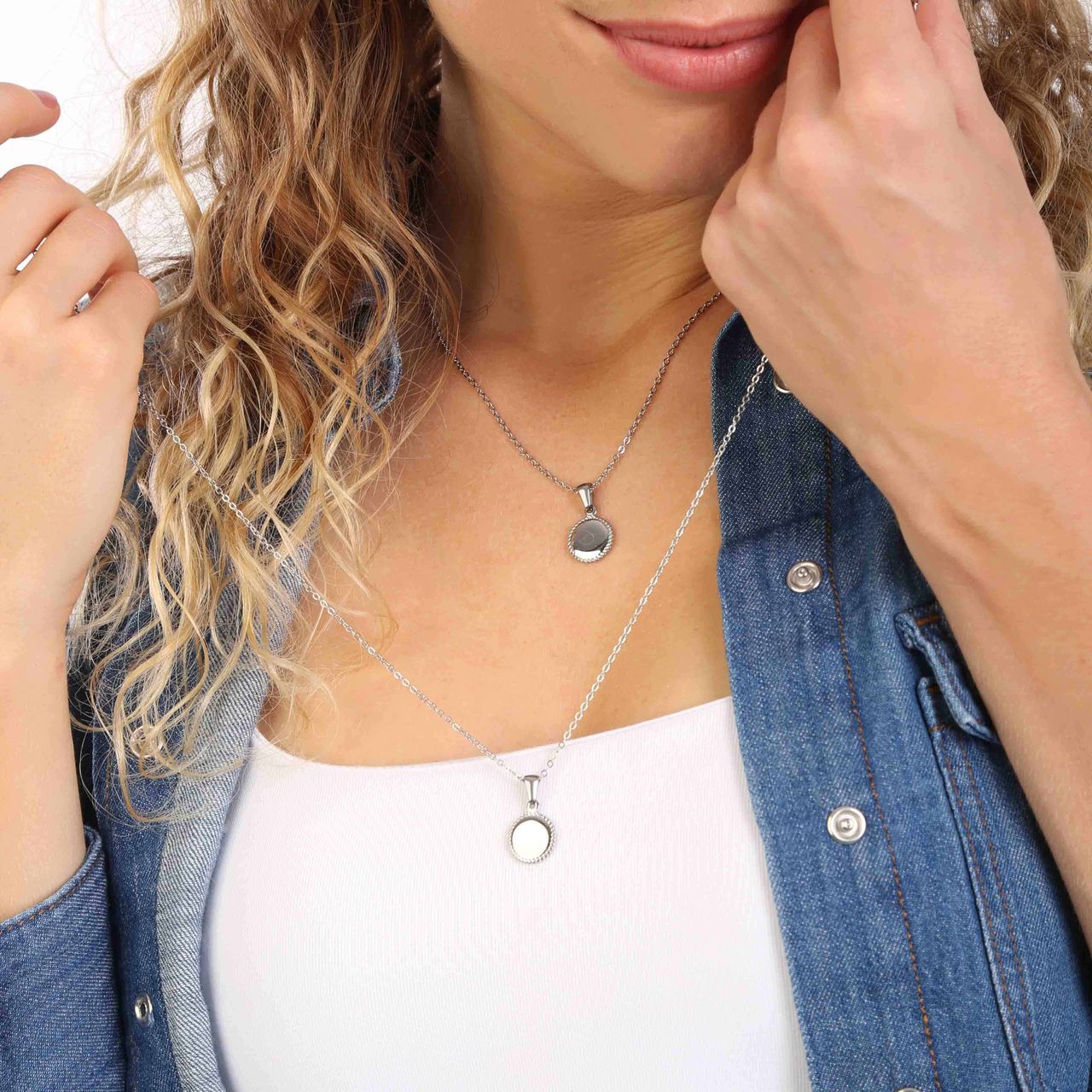 Stainless steel kettingen Best friends disc