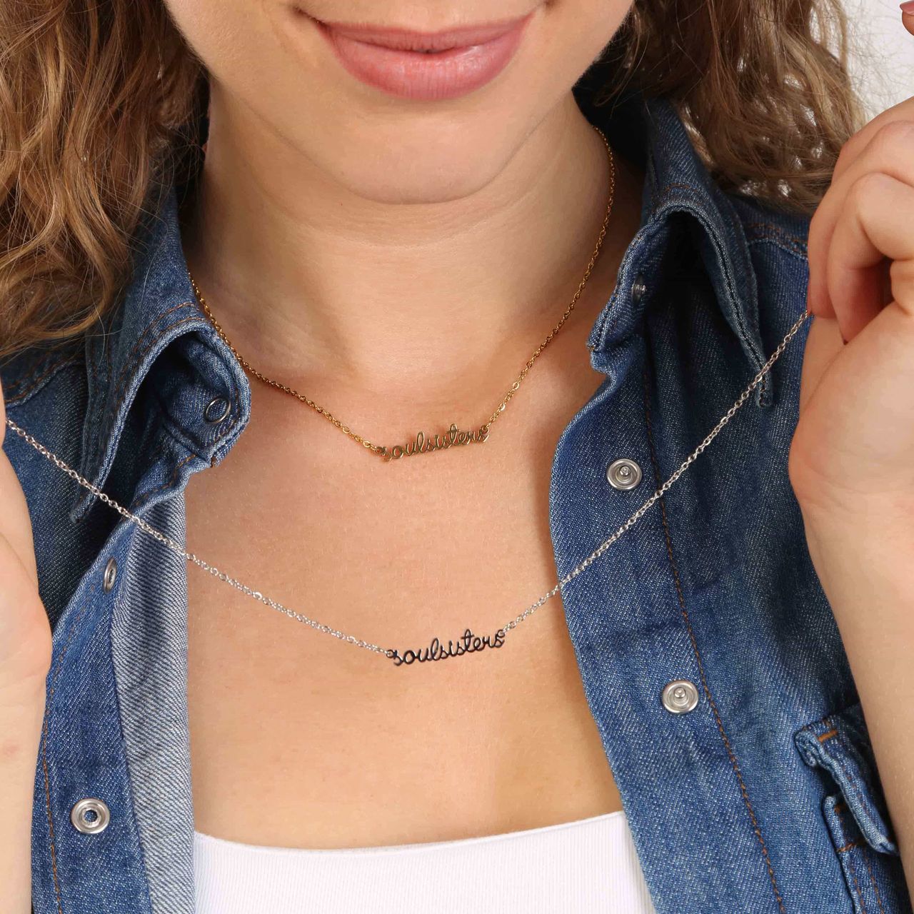 Stalen goldplated ketting voor dames