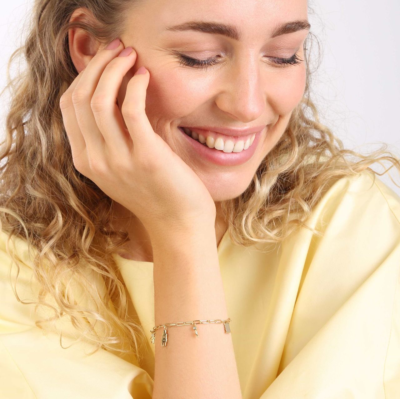 Zilveren goldplated bedelarmband Nederland