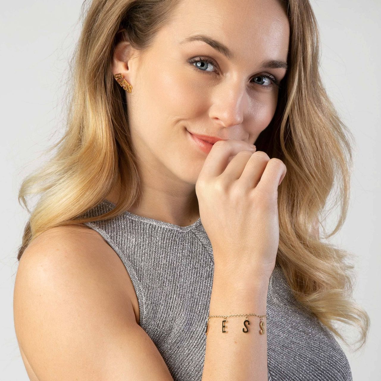 Guess stalen goldplated armband LOS ANGELES