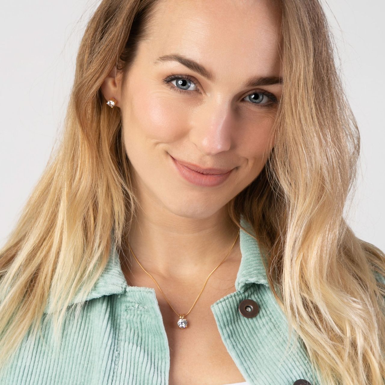 Zilveren ketting goldplated met zirkonia 8mm voor dames
