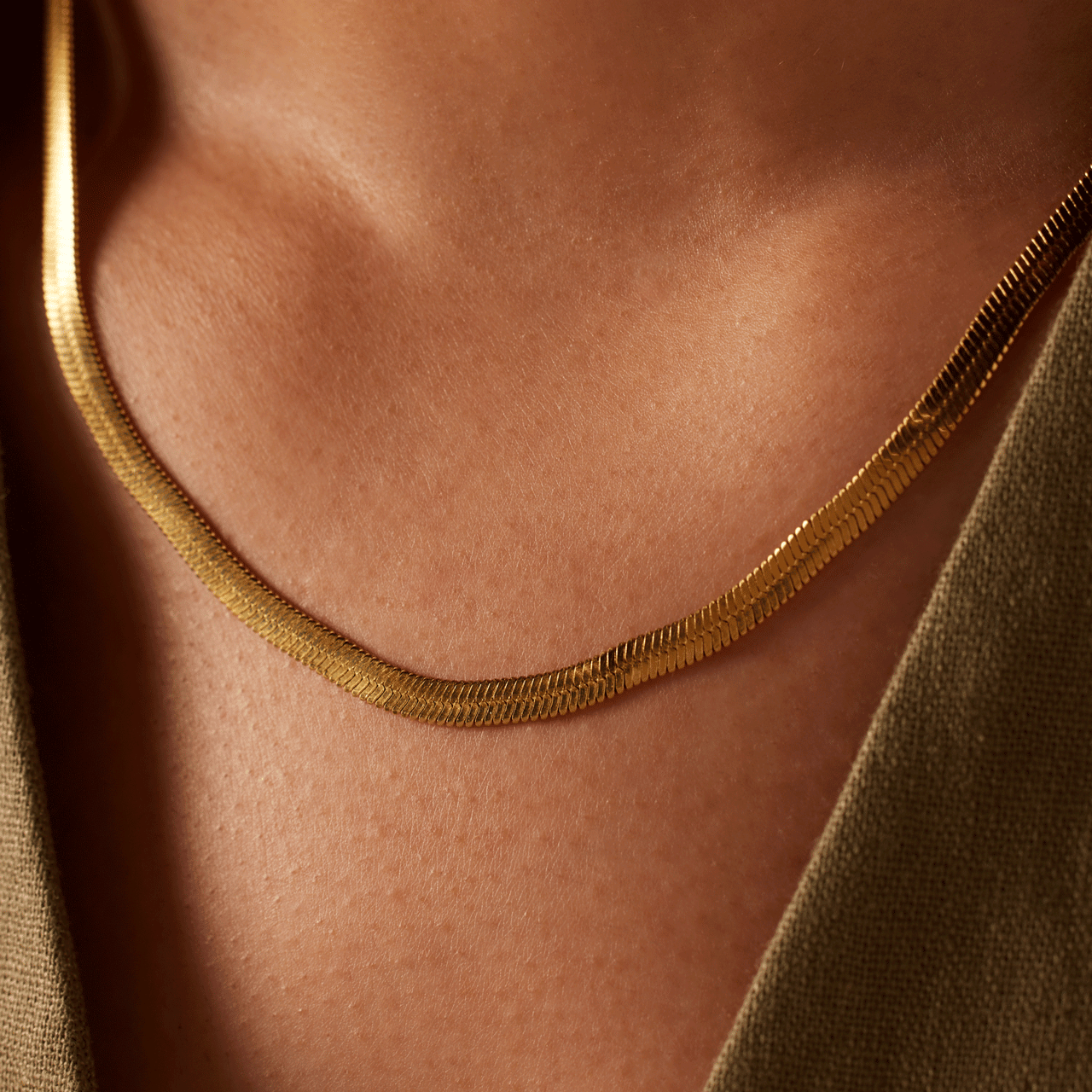 Stalen goldplated ketting voor dames