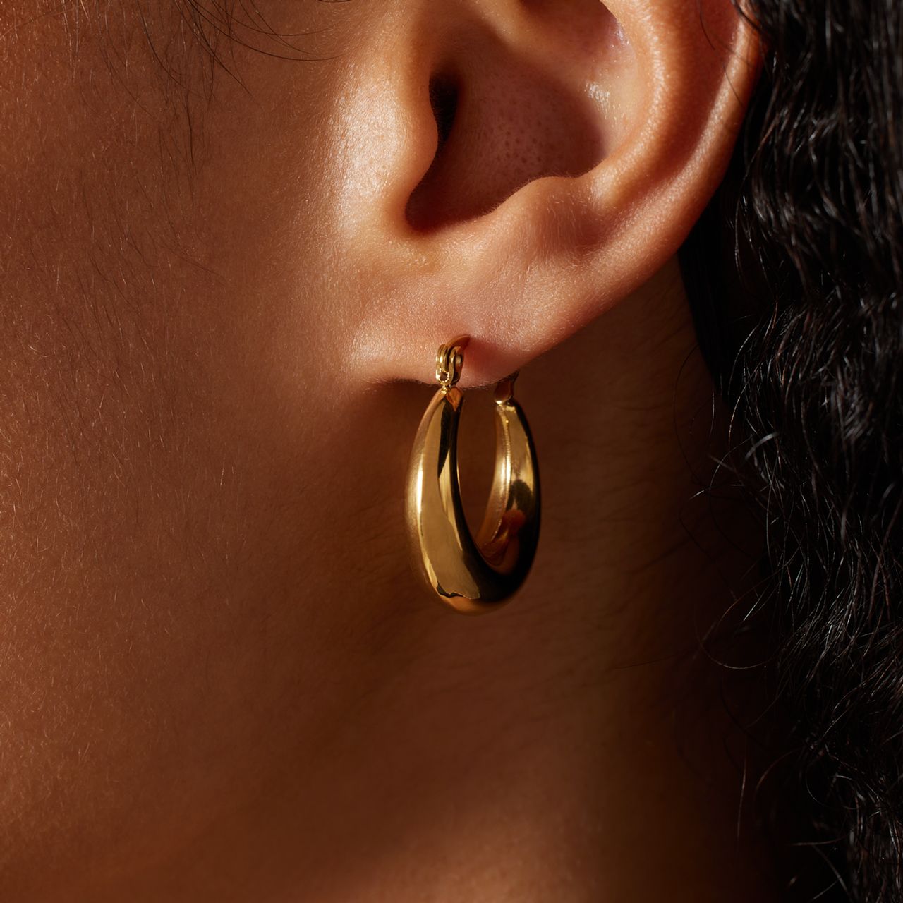 Stalen goldplated oorringen voor dames