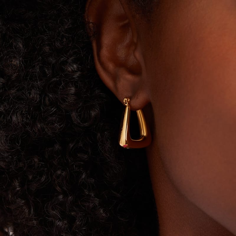 Stainless steel goldplated oorringen voor dames