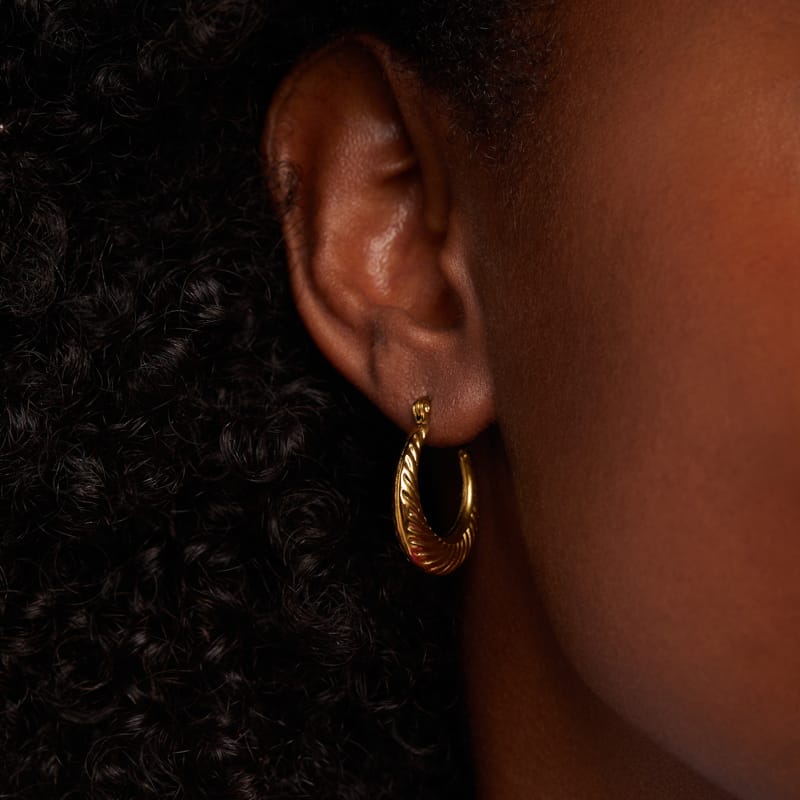 Stalen goldplated oorringen voor dames